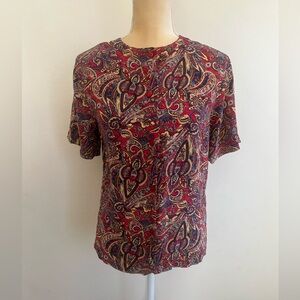 Vintage Jaclyn smith paisley print blouse 100% silk
